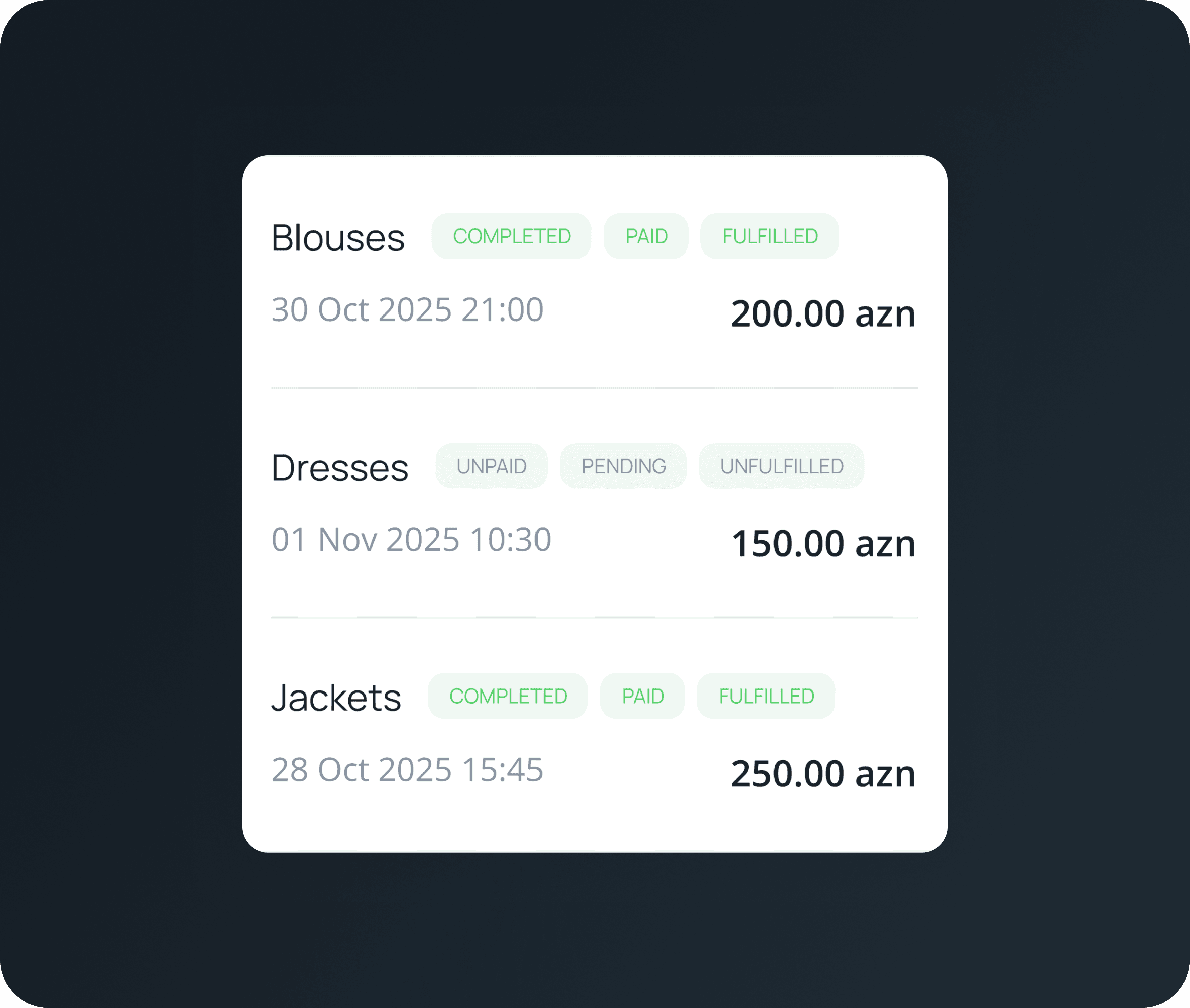 Online Order Management