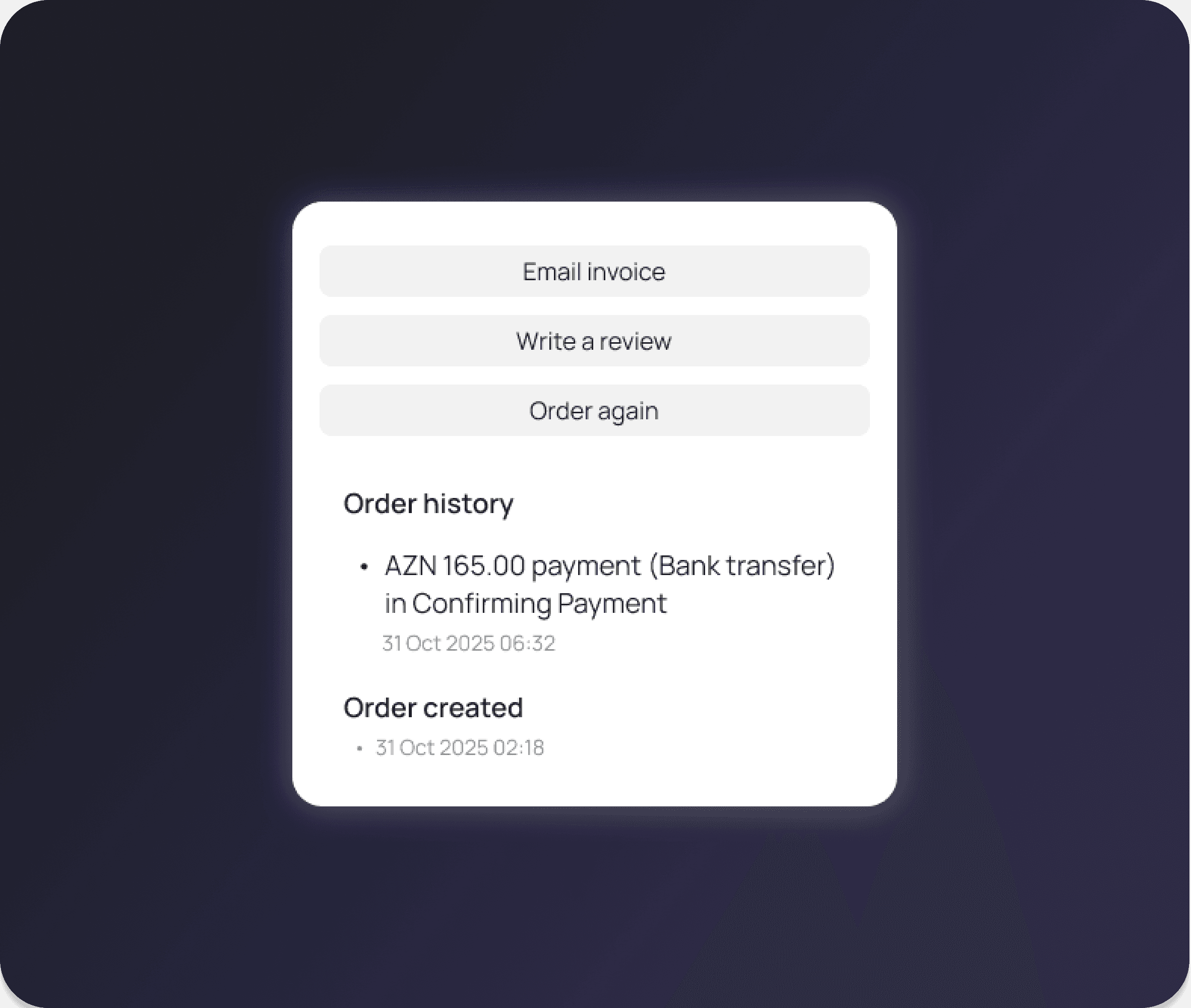 Order History & Reordering