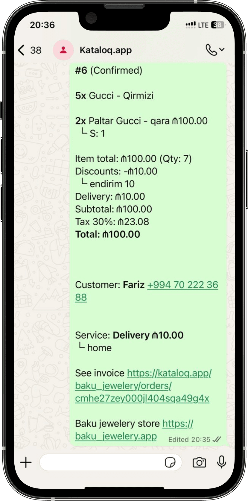 Whatsapp Order Form